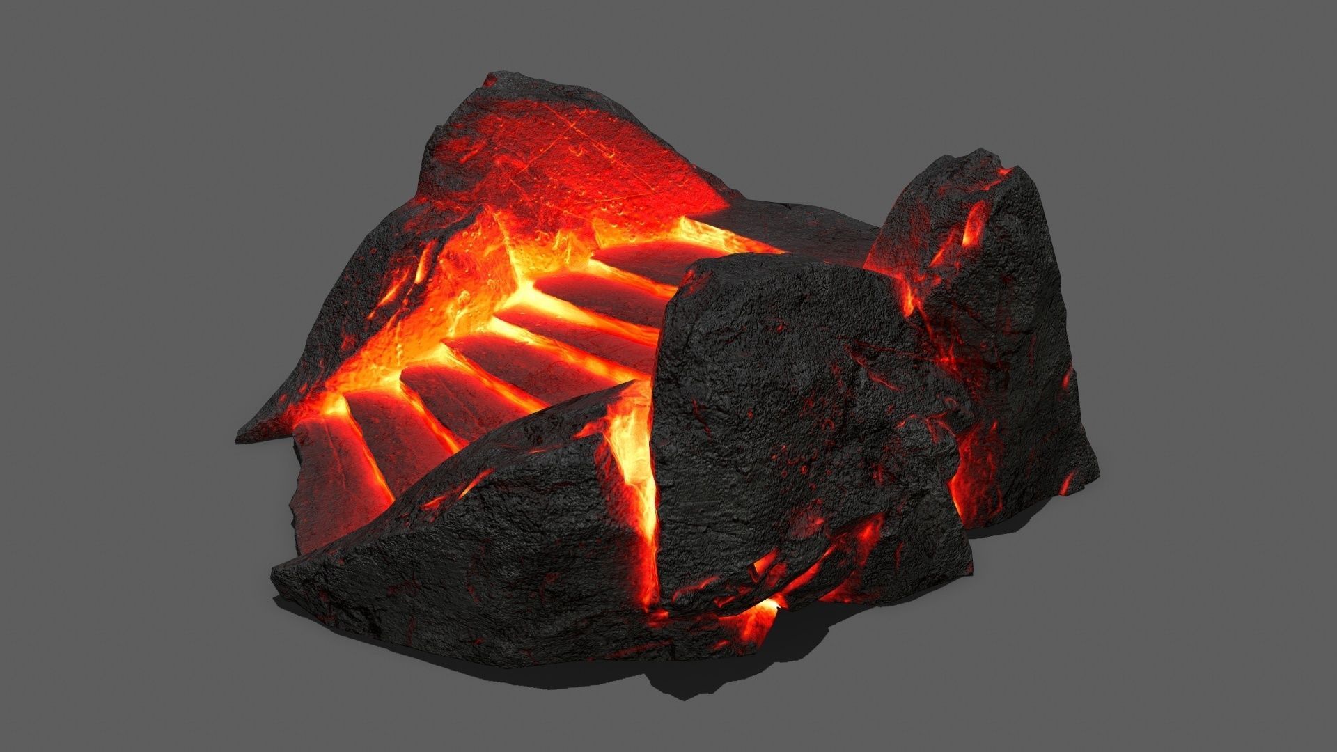 Volcanic Stair Low-poly 3D model_2
