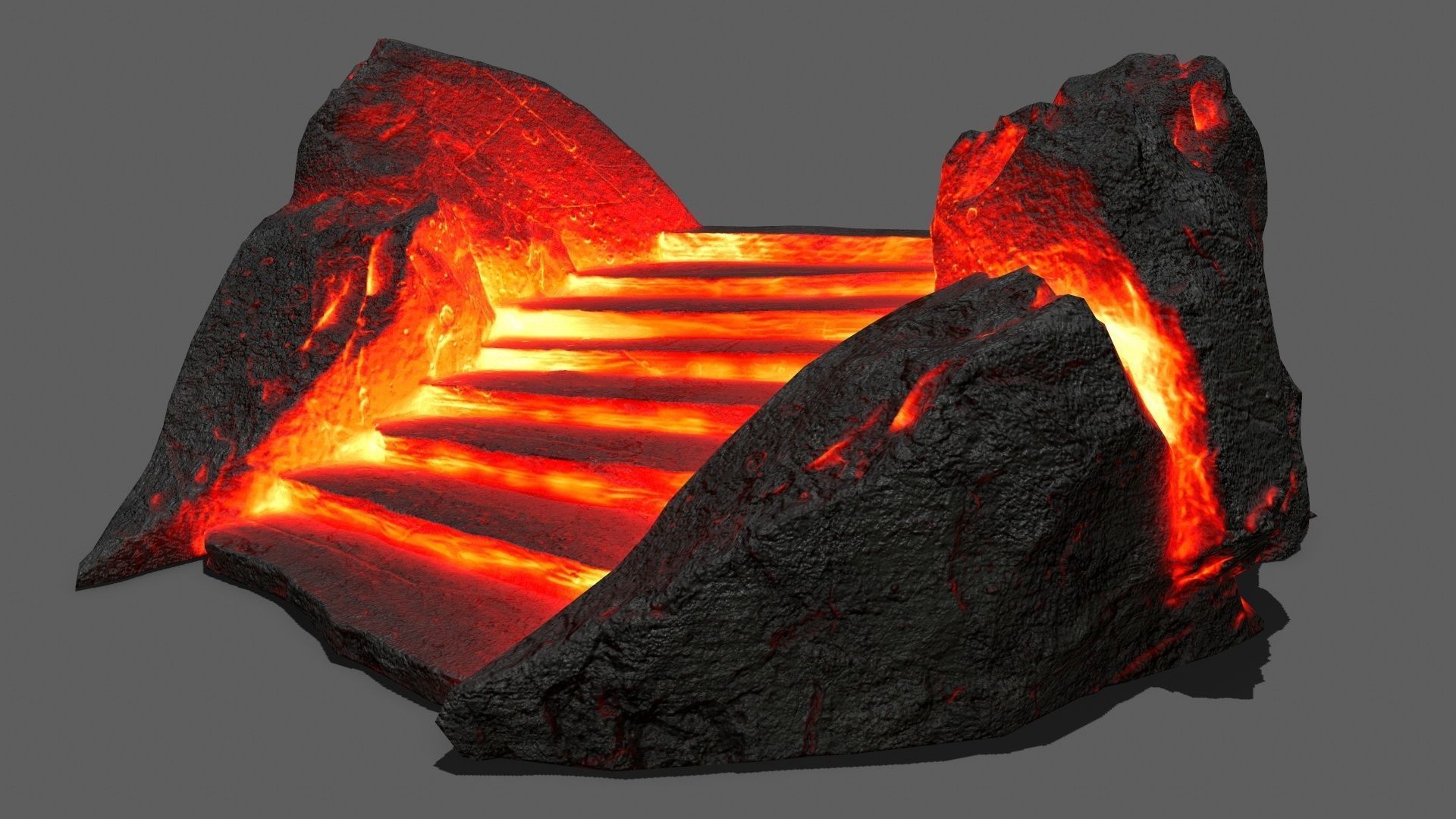 Volcanic Stair Low-poly 3D model_9