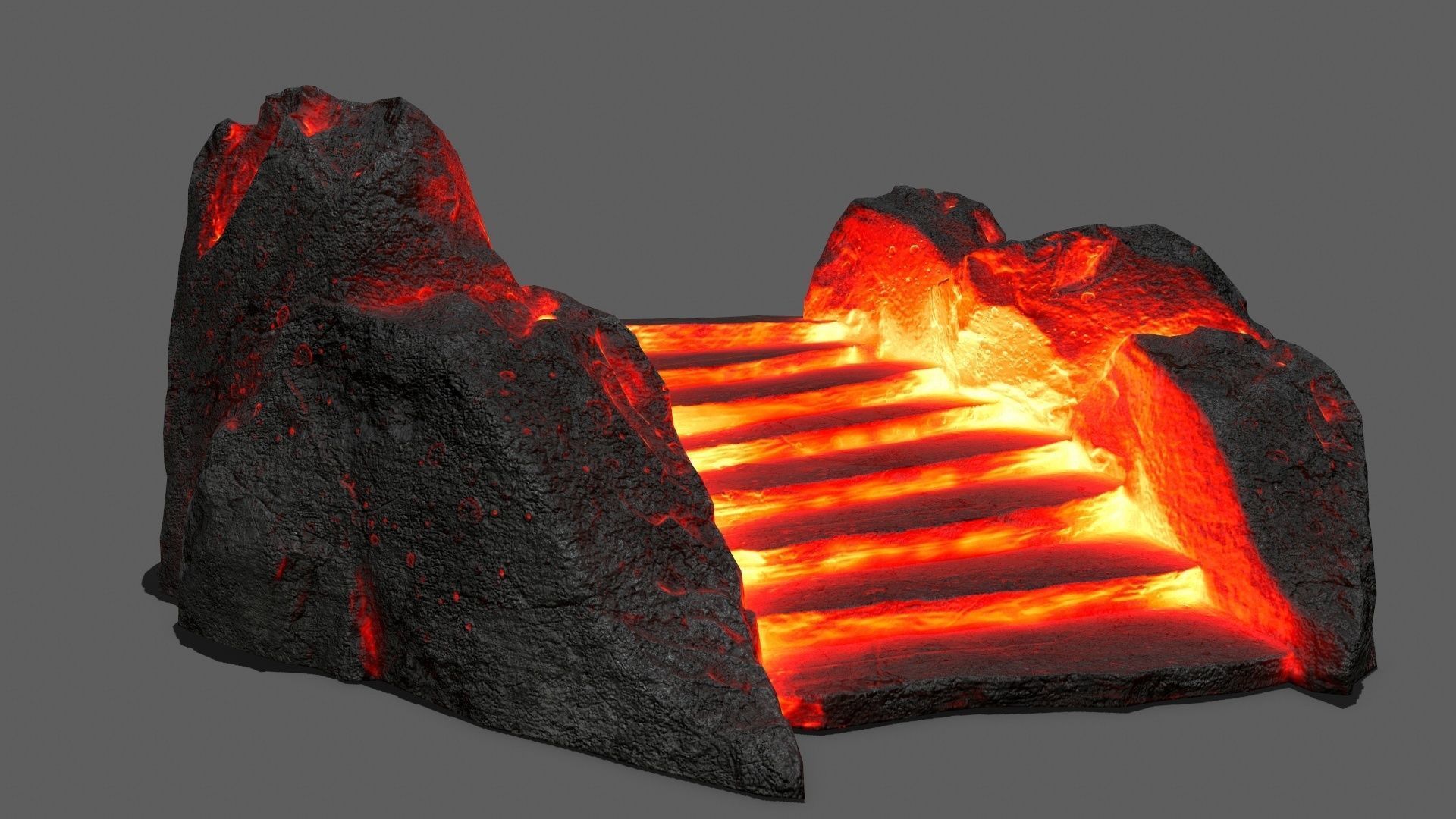 Volcanic Stair Low-poly 3D model_10