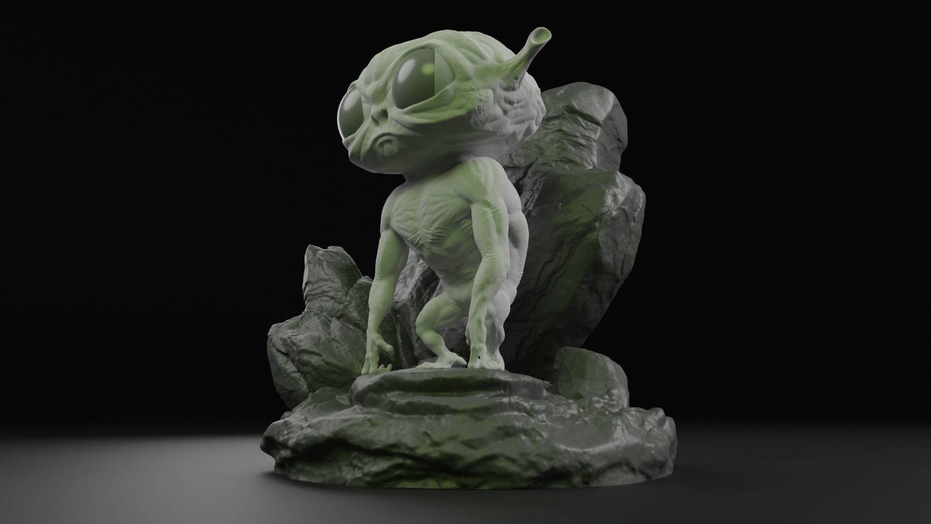 alien Dwarf Low-poly 3D model_2