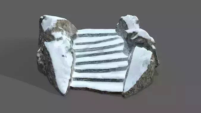 Snowy Rock Stair