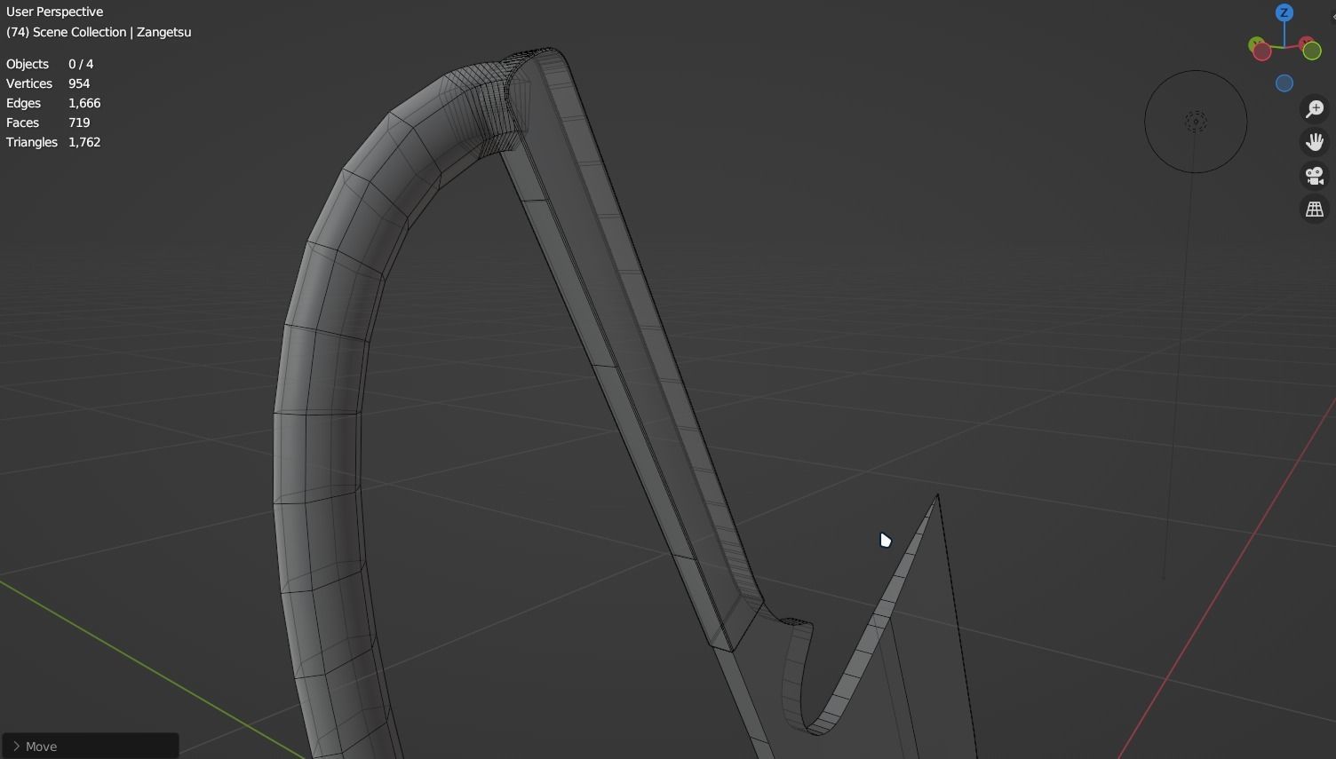 Anime sword Zangetsu Free 3D model_14