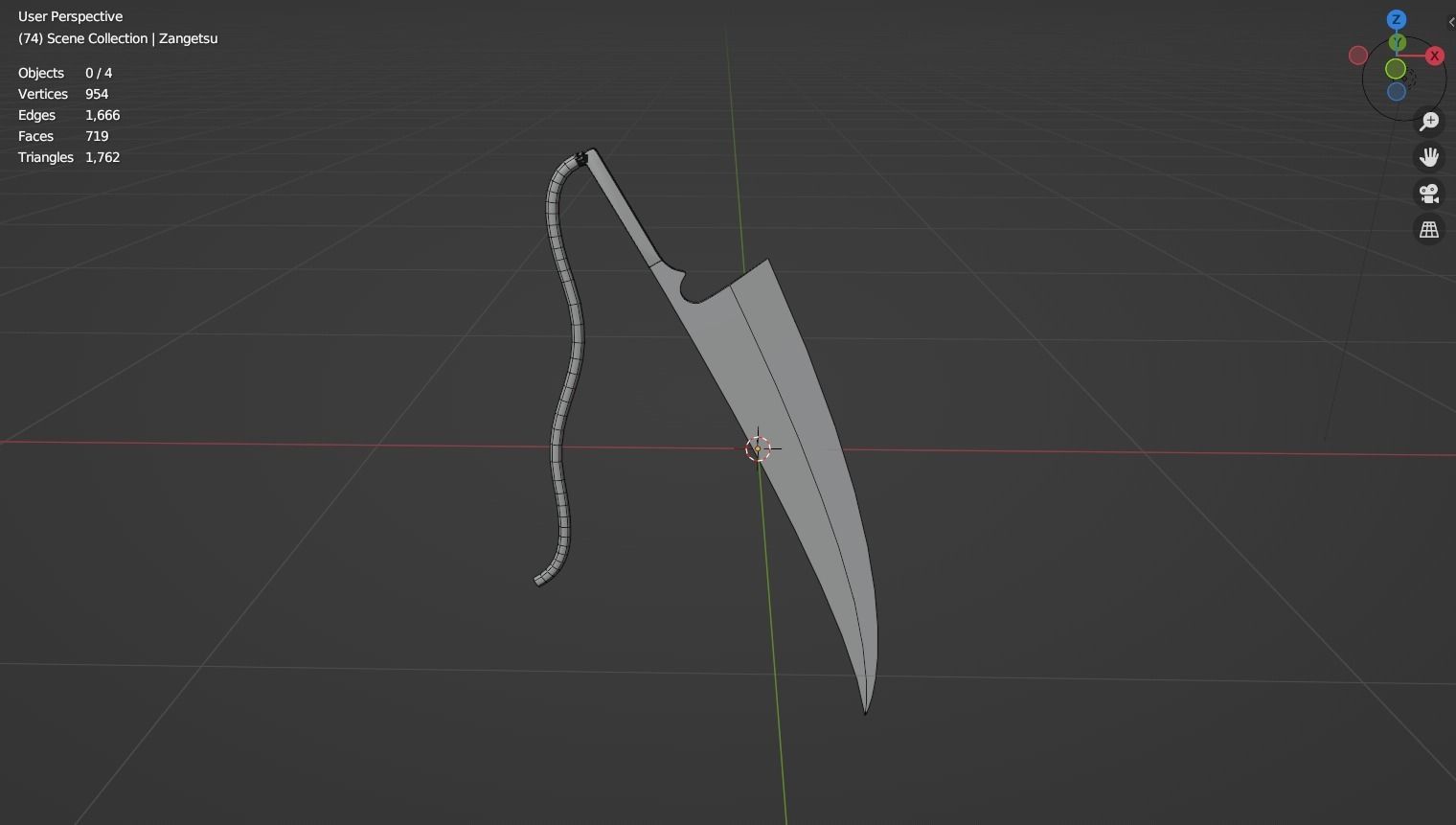 Anime sword Zangetsu Free 3D model_17