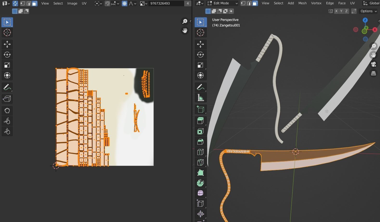 Anime sword Zangetsu Free 3D model_15