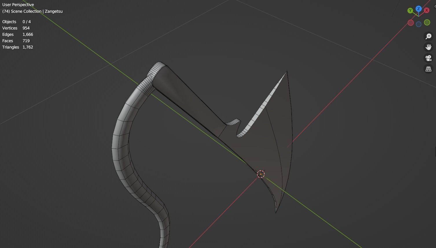 Anime sword Zangetsu Free 3D model_24