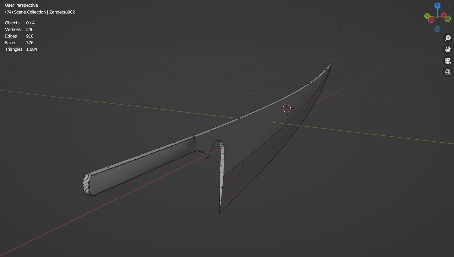Anime sword Zangetsu Free 3D model_16