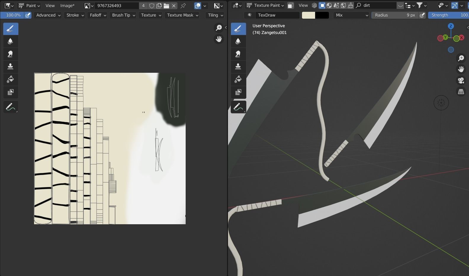 Anime sword Zangetsu Free 3D model_21