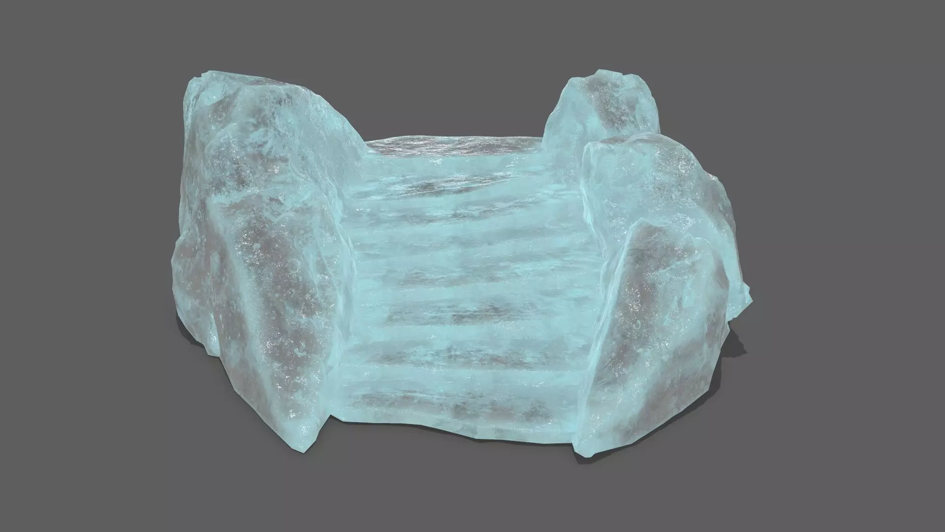 Ice Rock Stair Low-poly 3D model_0