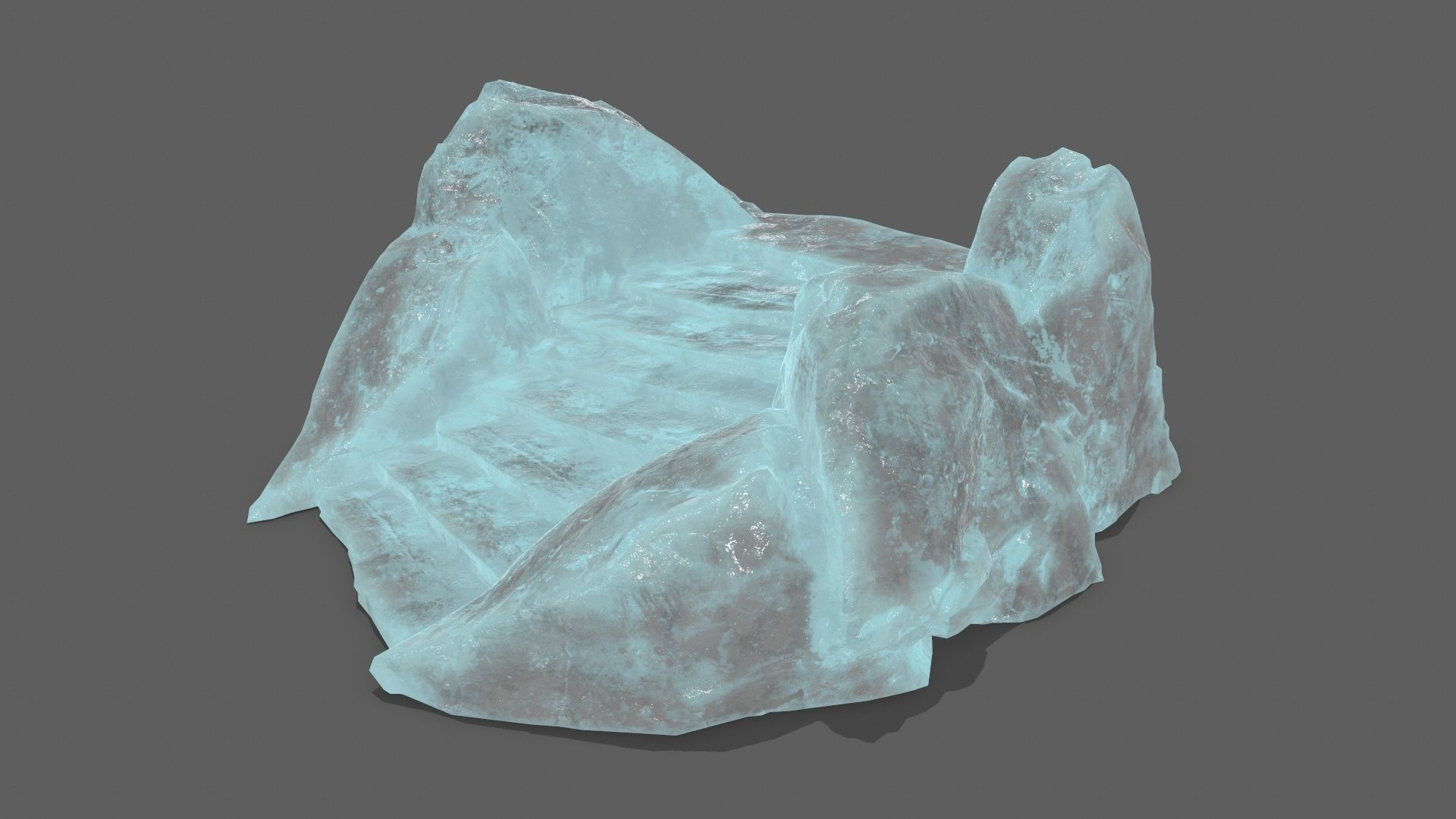 Ice Rock Stair Low-poly 3D model_2
