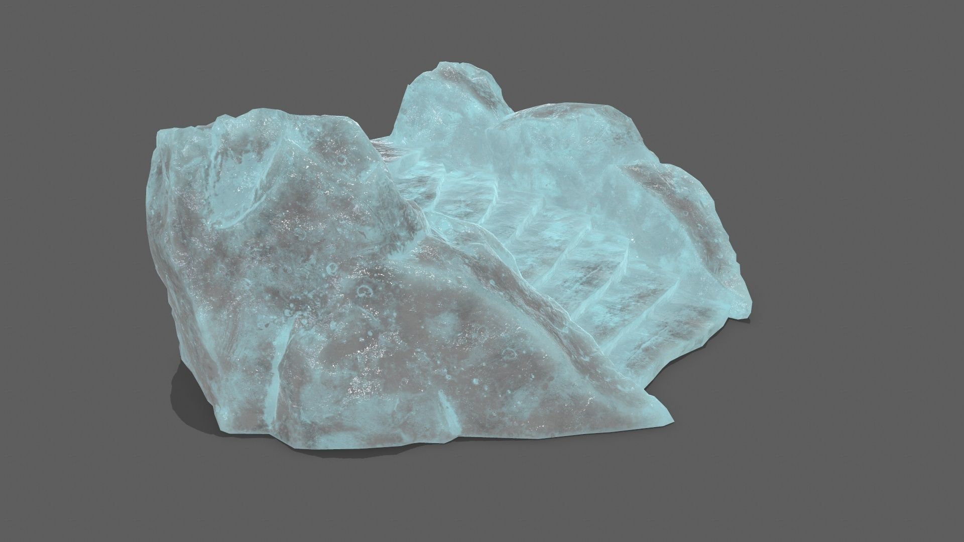 Ice Rock Stair Low-poly 3D model_7