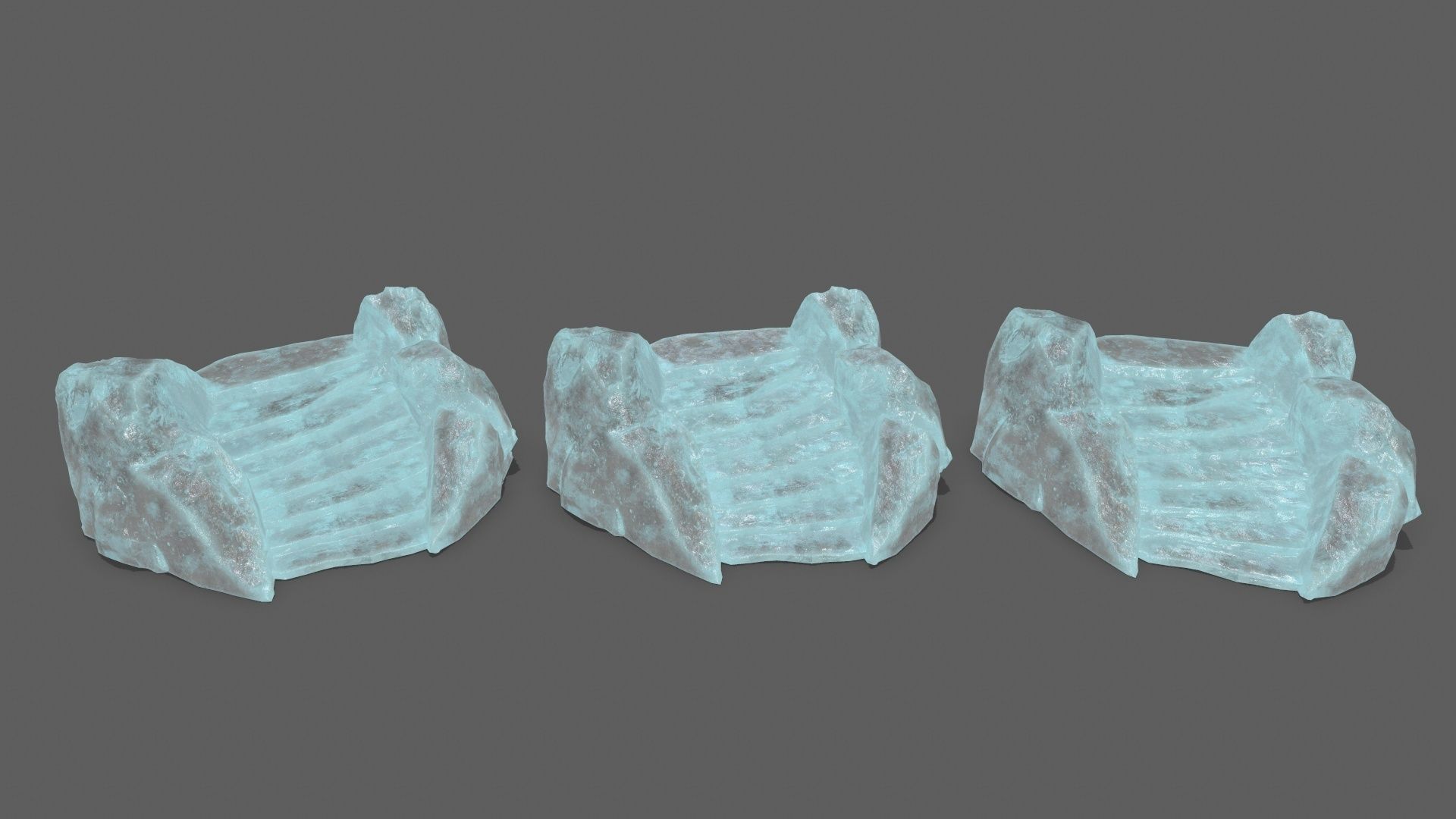 Ice Rock Stair Low-poly 3D model_15