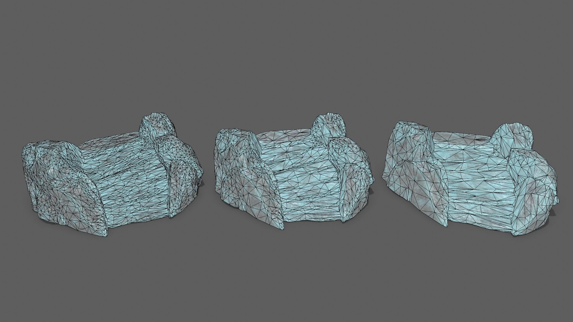 Ice Rock Stair Low-poly 3D model_16