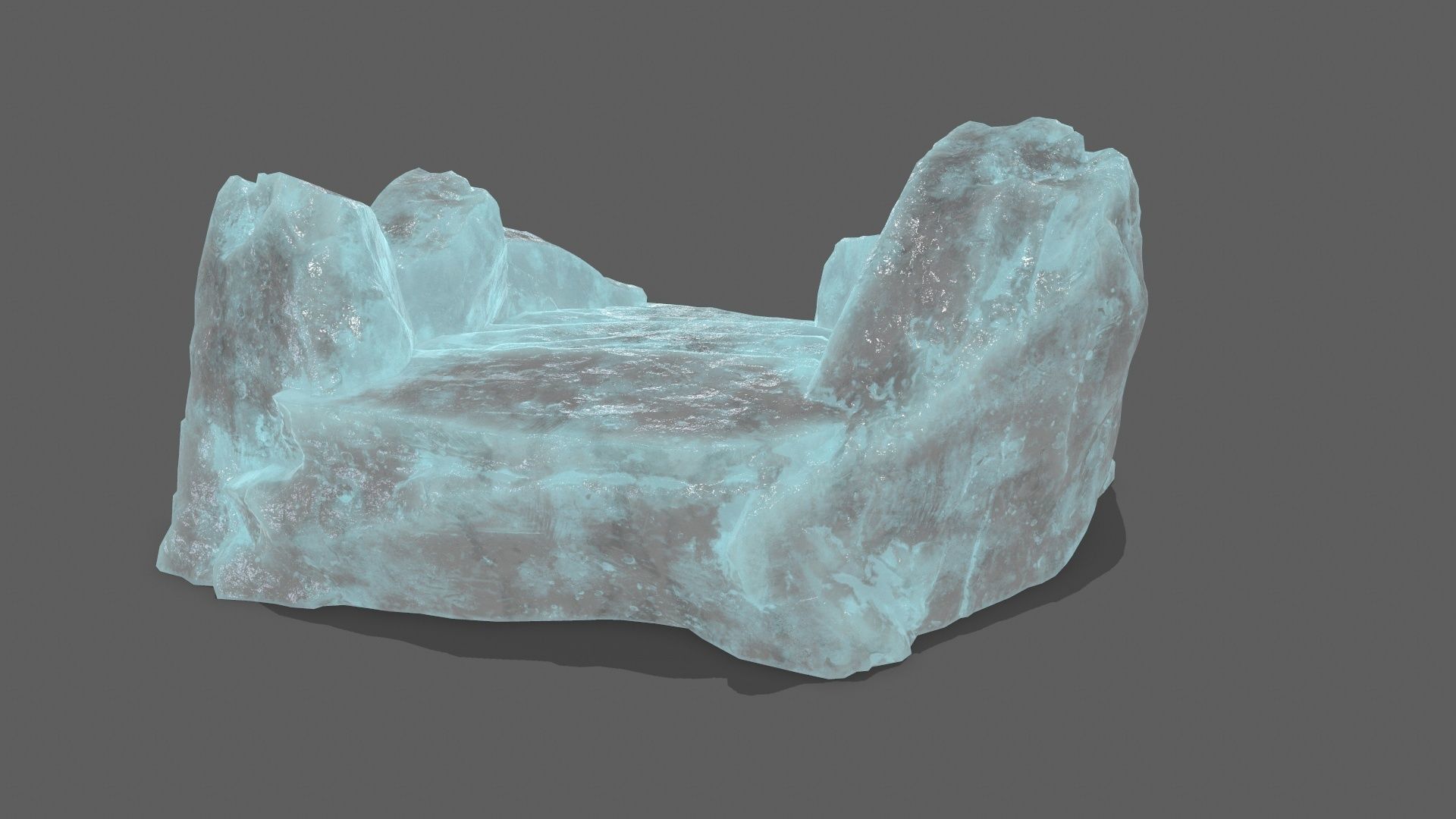 Ice Rock Stair Low-poly 3D model_5