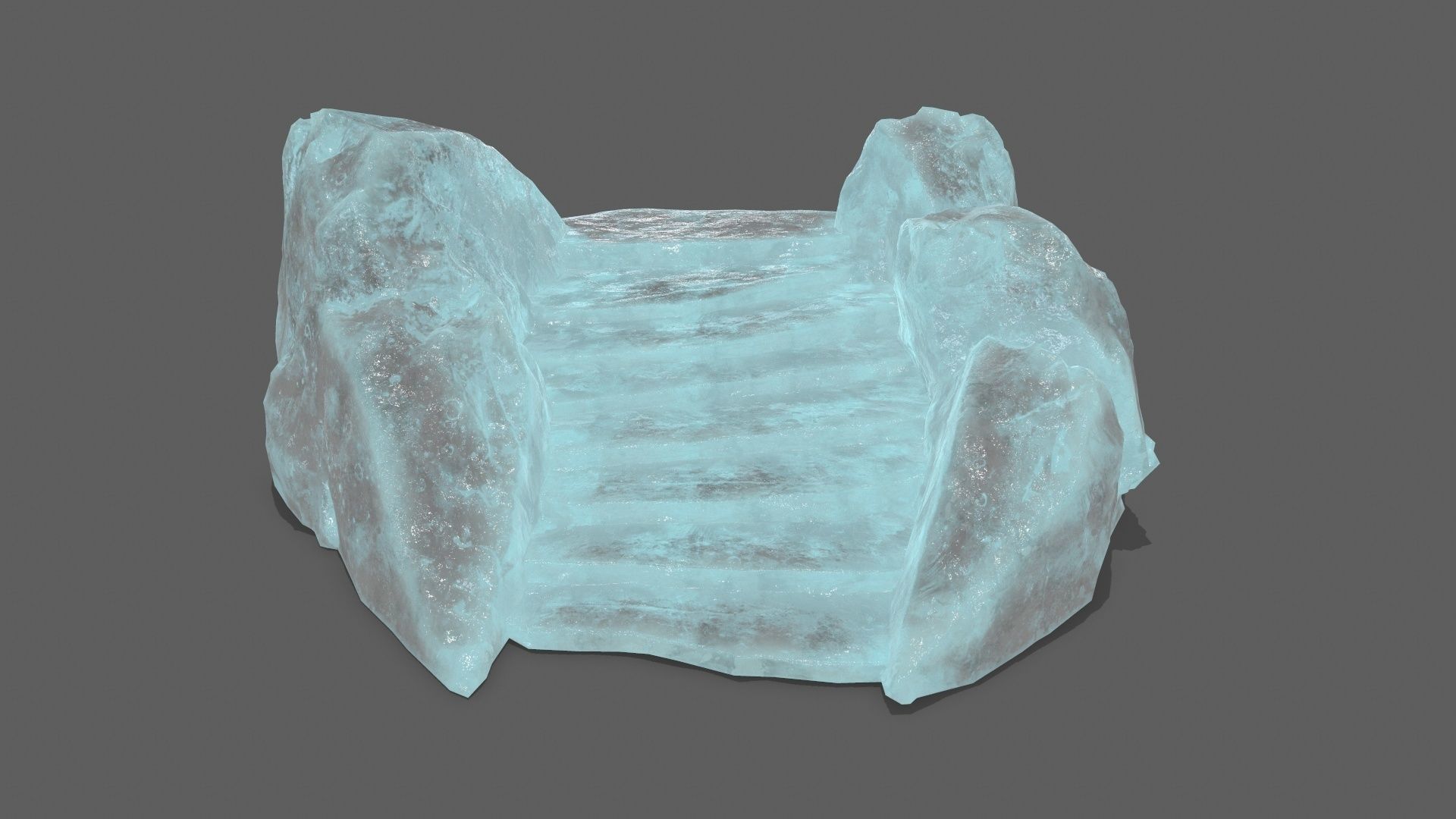 Ice Rock Stair Low-poly 3D model_1