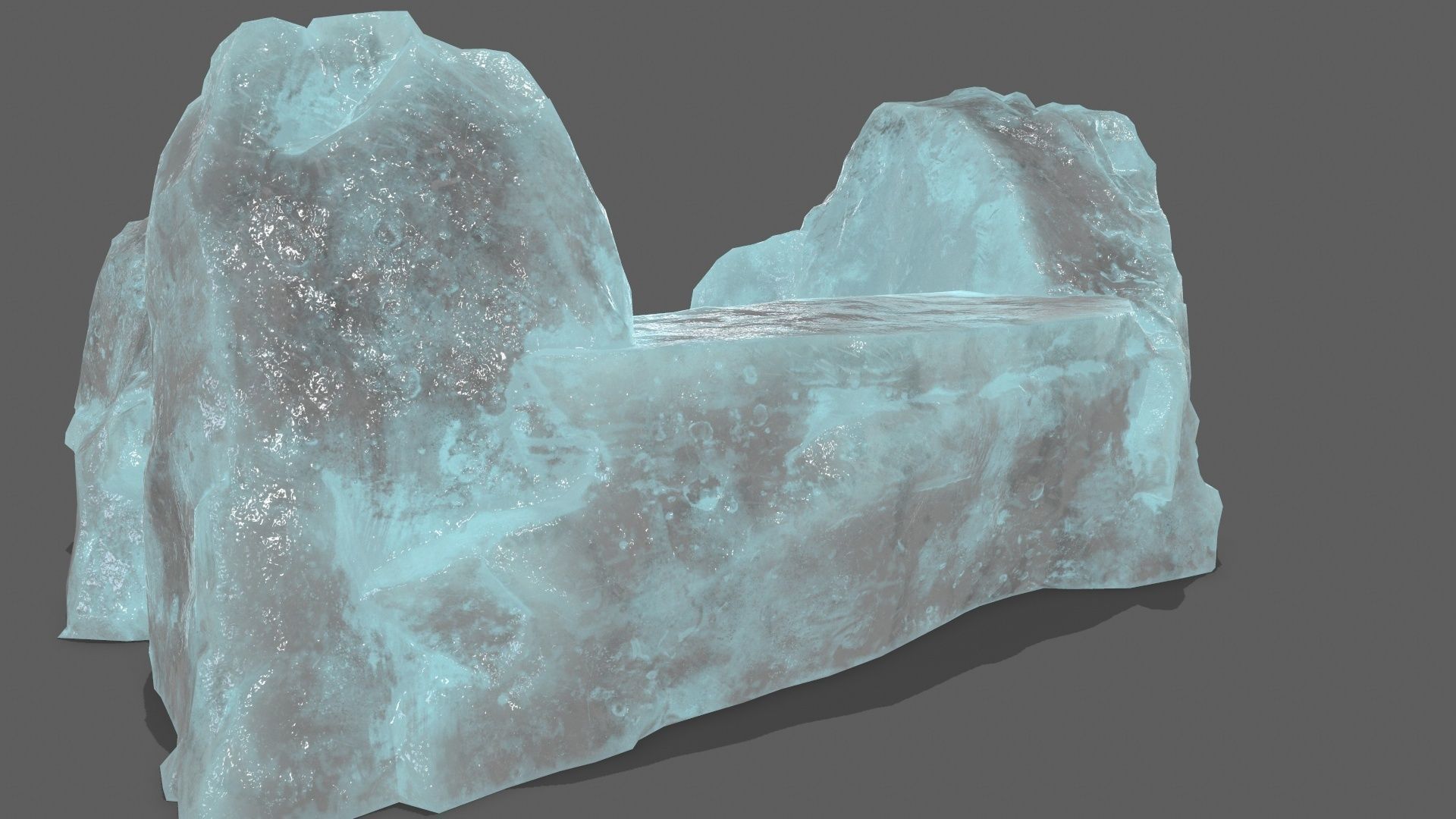 Ice Rock Stair Low-poly 3D model_11