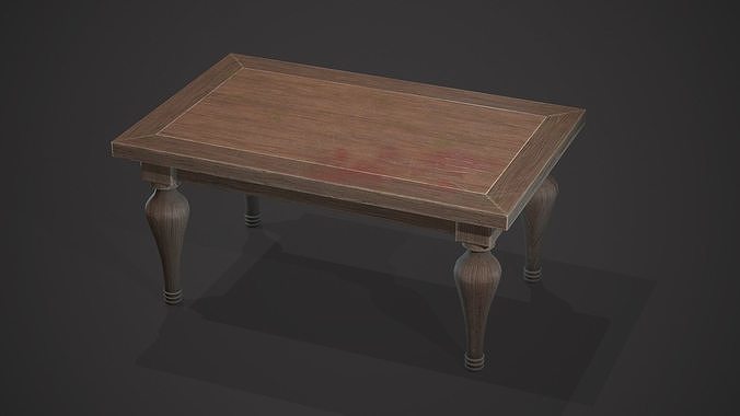 Old table Low-poly 3D model
