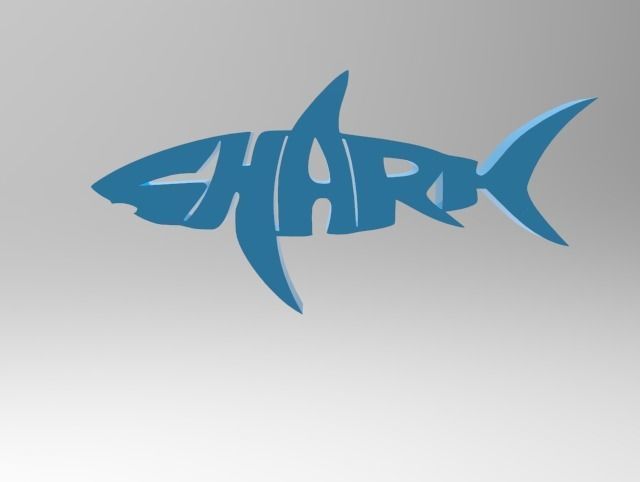 shark wall decoration 3D print model_4