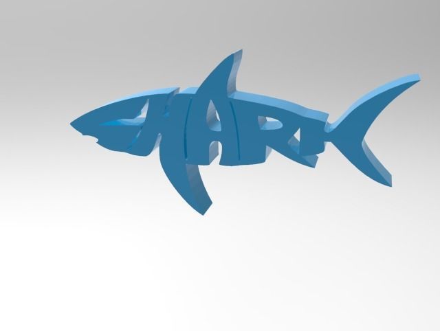 shark wall decoration 3D print model_3