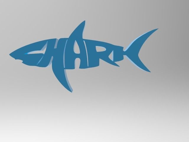 shark wall decoration 3D print model_2