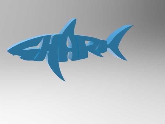 shark wall decoration 3D print model_1