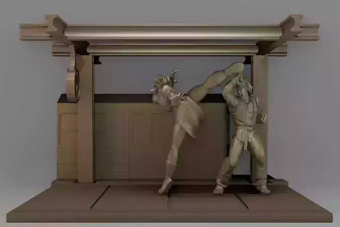 DIORAMA KEN VS CHUN LI - STREET FIGHTER III 3RD STRIKE