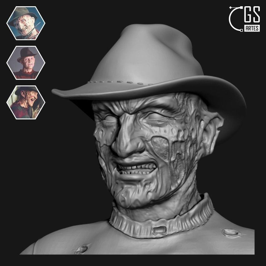 FREDDY KRUEGER BUST 3D print model_5