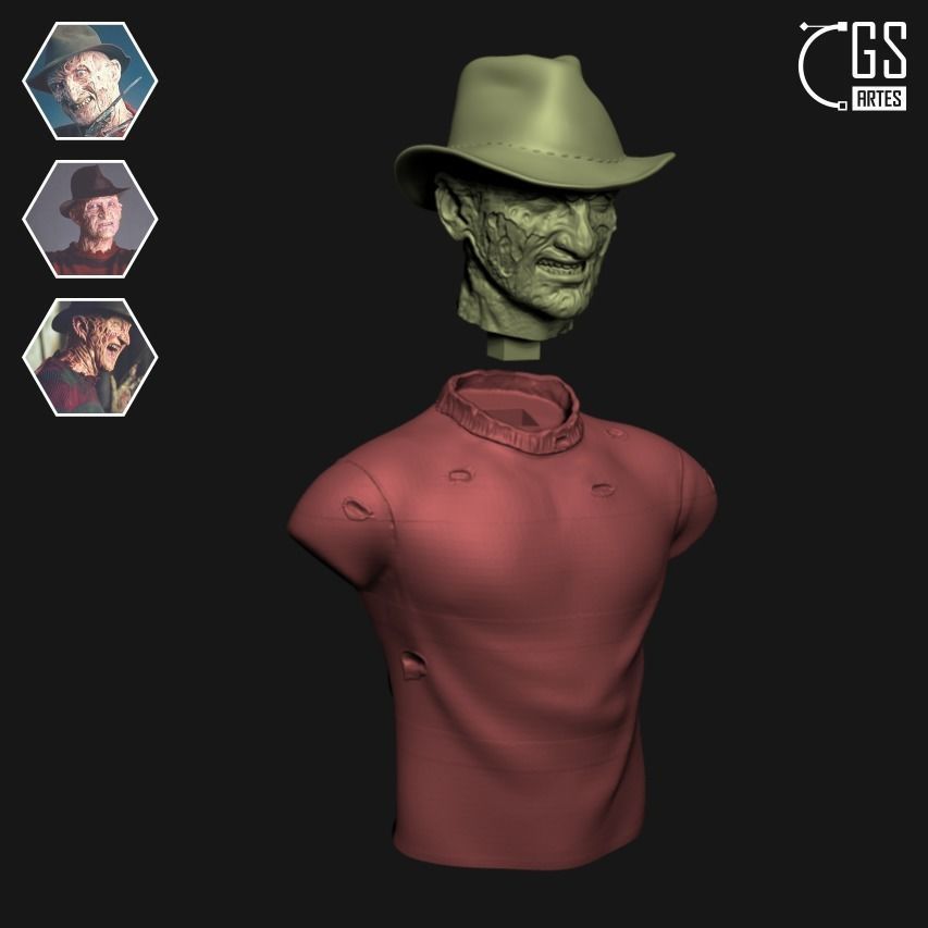 FREDDY KRUEGER BUST 3D print model_1