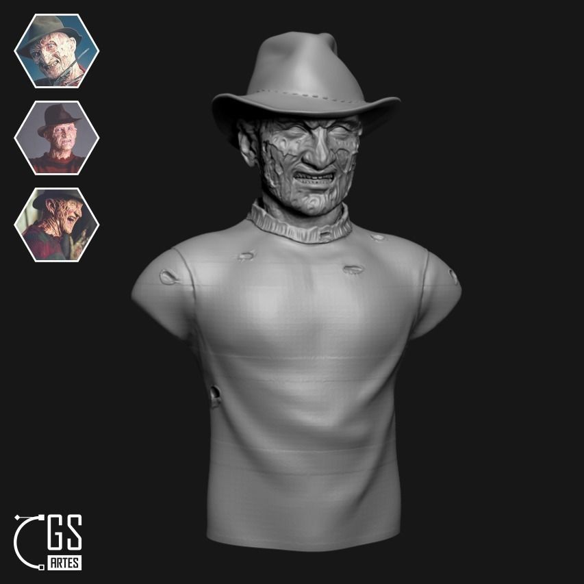 FREDDY KRUEGER BUST 3D print model_4