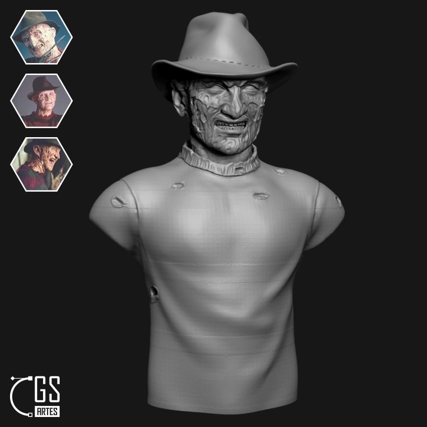 FREDDY KRUEGER BUST 3D print model_9