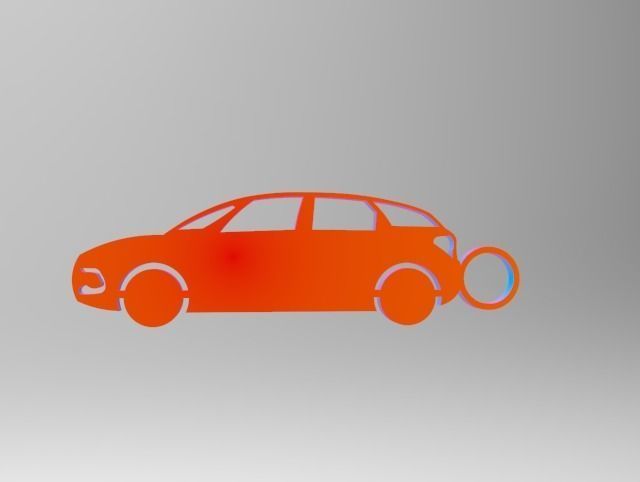 car model keychain 3D print model_4