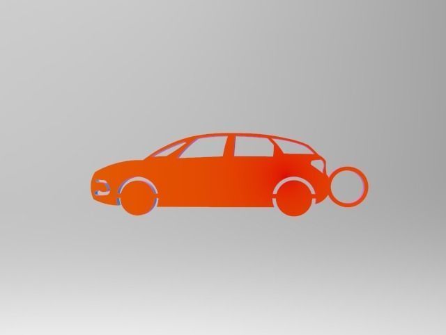 car model keychain 3D print model_5