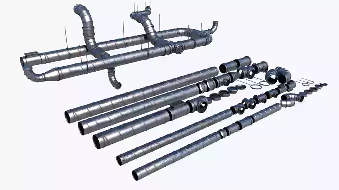 Ventilation System Low-poly 3D model