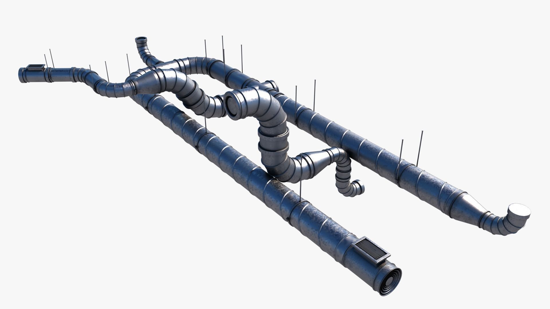 Ventilation System Low-poly 3D model_4