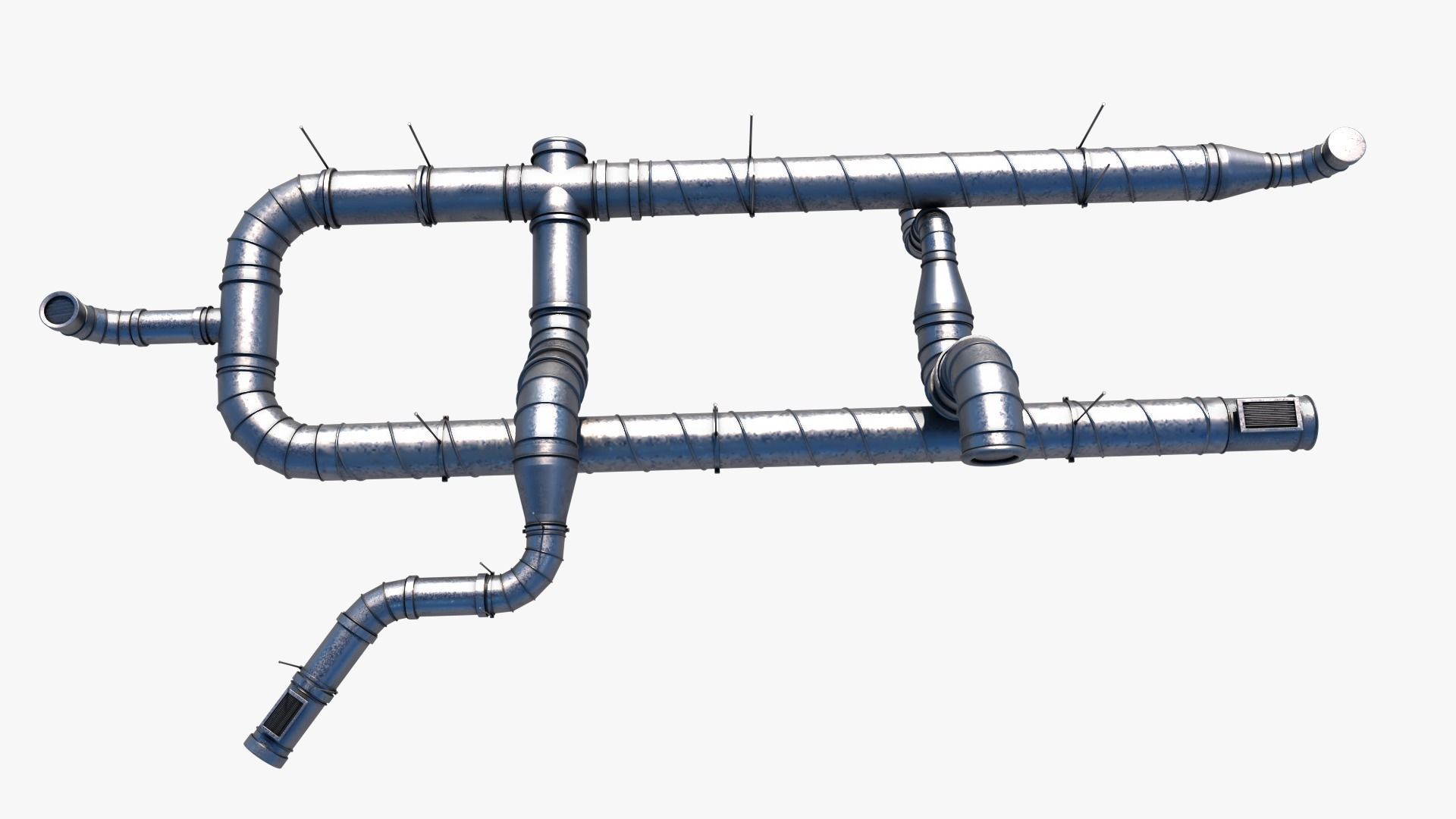 Ventilation System Low-poly 3D model_8