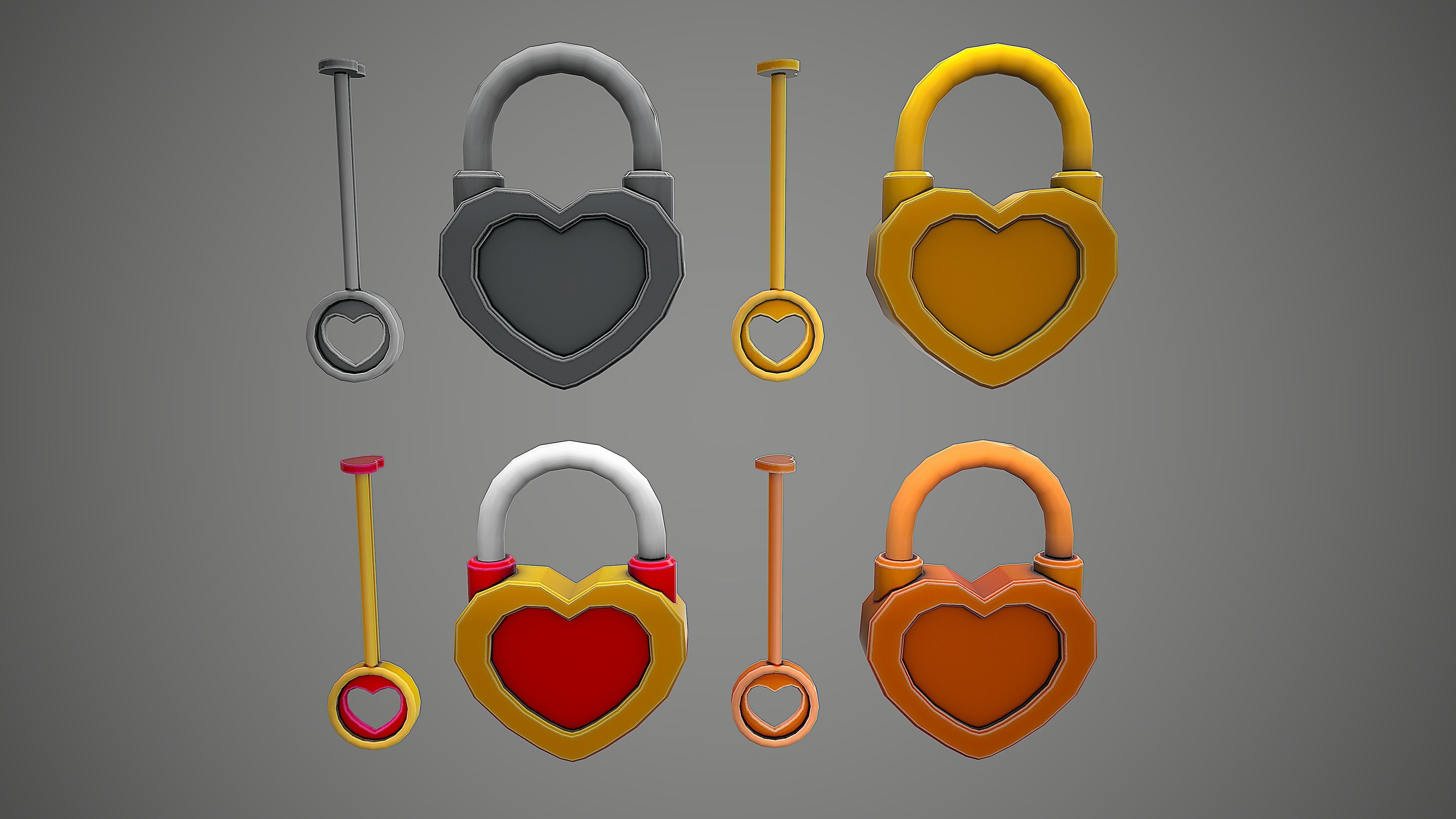 PADLOCK 1 CARTOON STYLIZED Low-poly 3D model_6