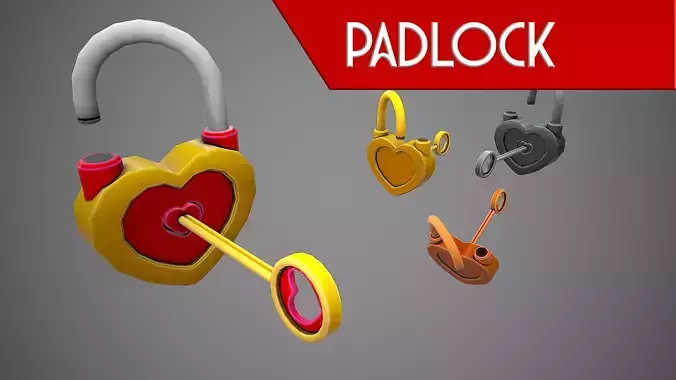 PADLOCK 1 CARTOON STYLIZED Low-poly 3D model