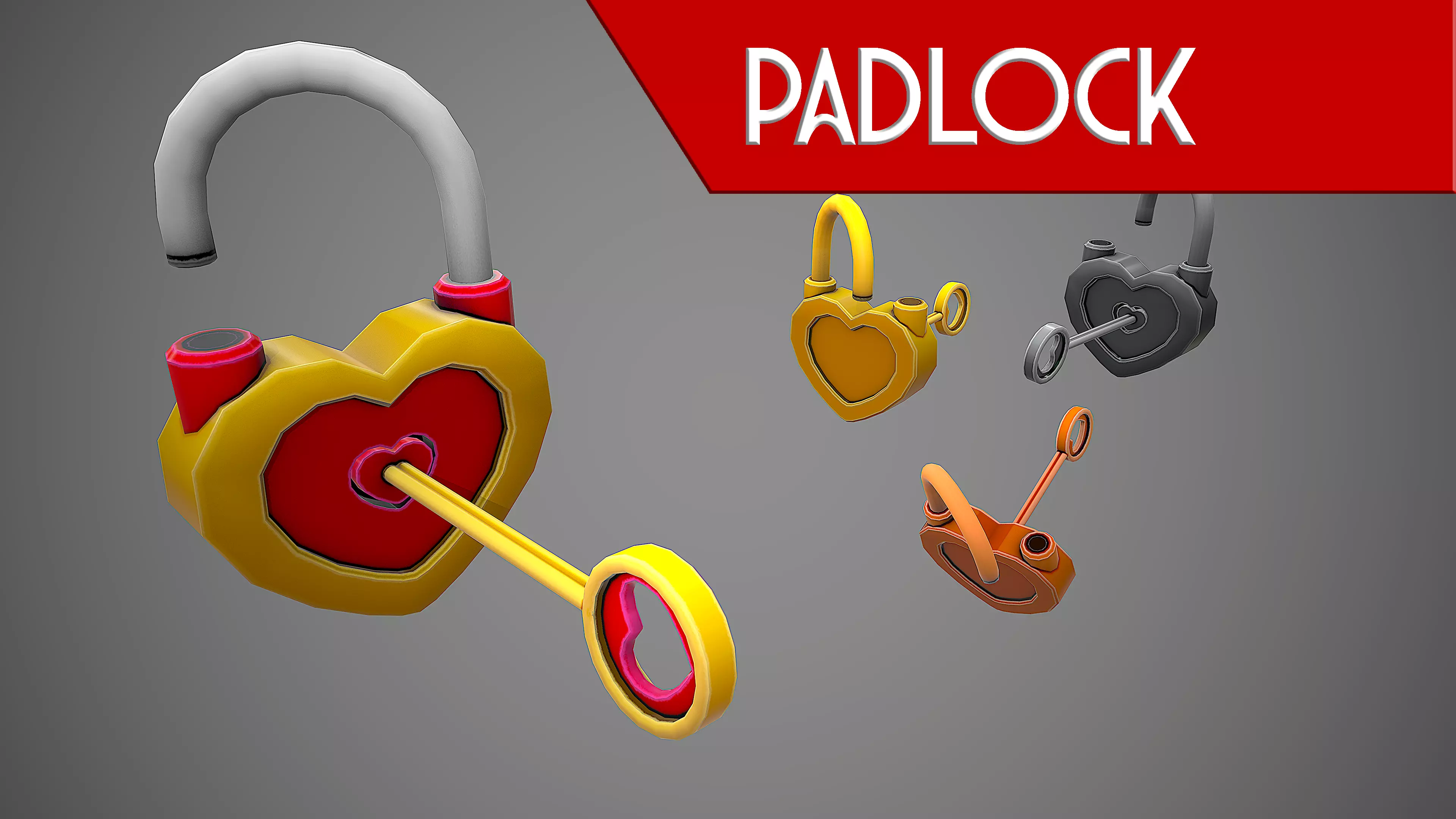 PADLOCK 1 CARTOON STYLIZED Low-poly 3D model_0