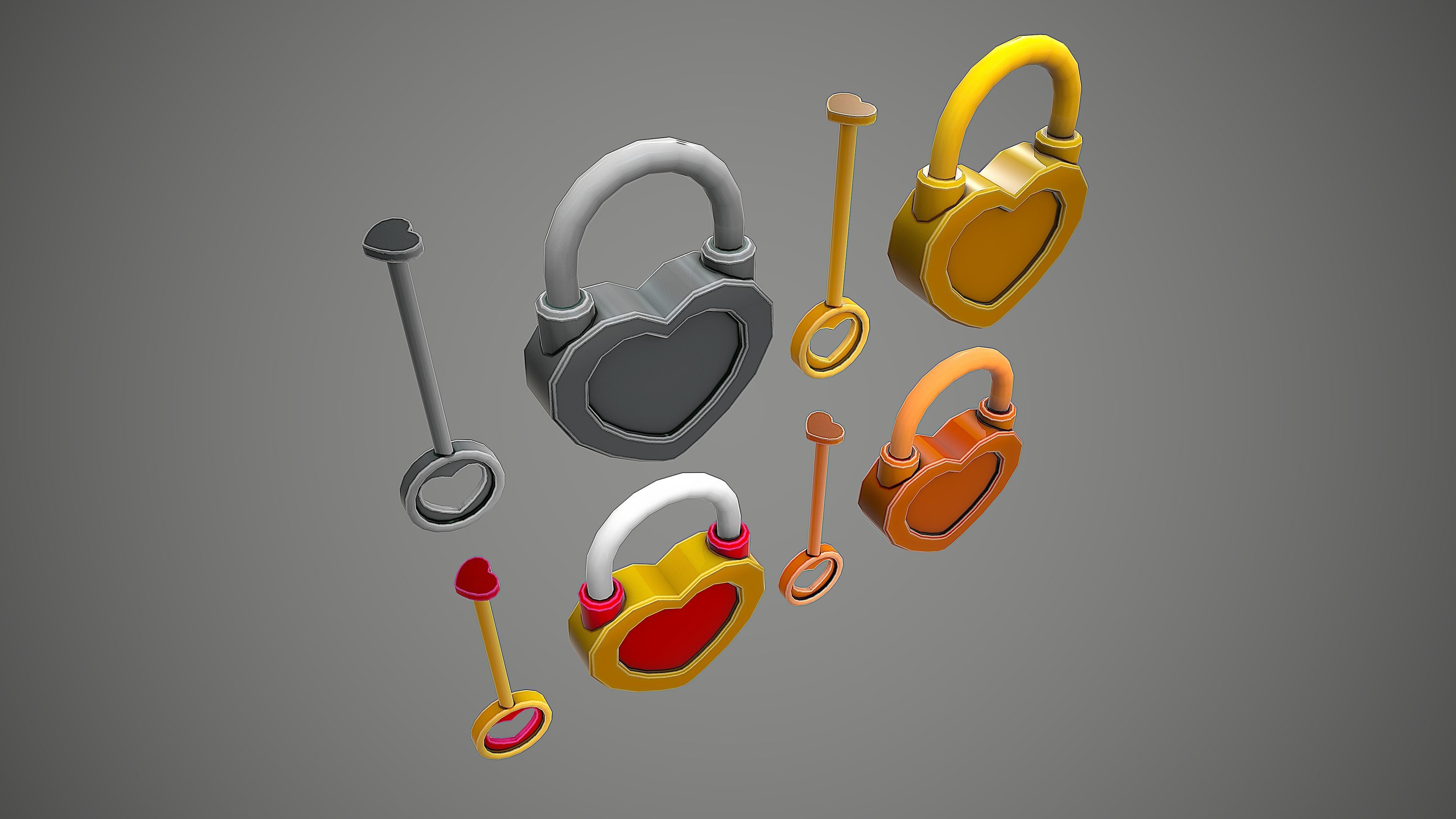 PADLOCK 1 CARTOON STYLIZED Low-poly 3D model_8