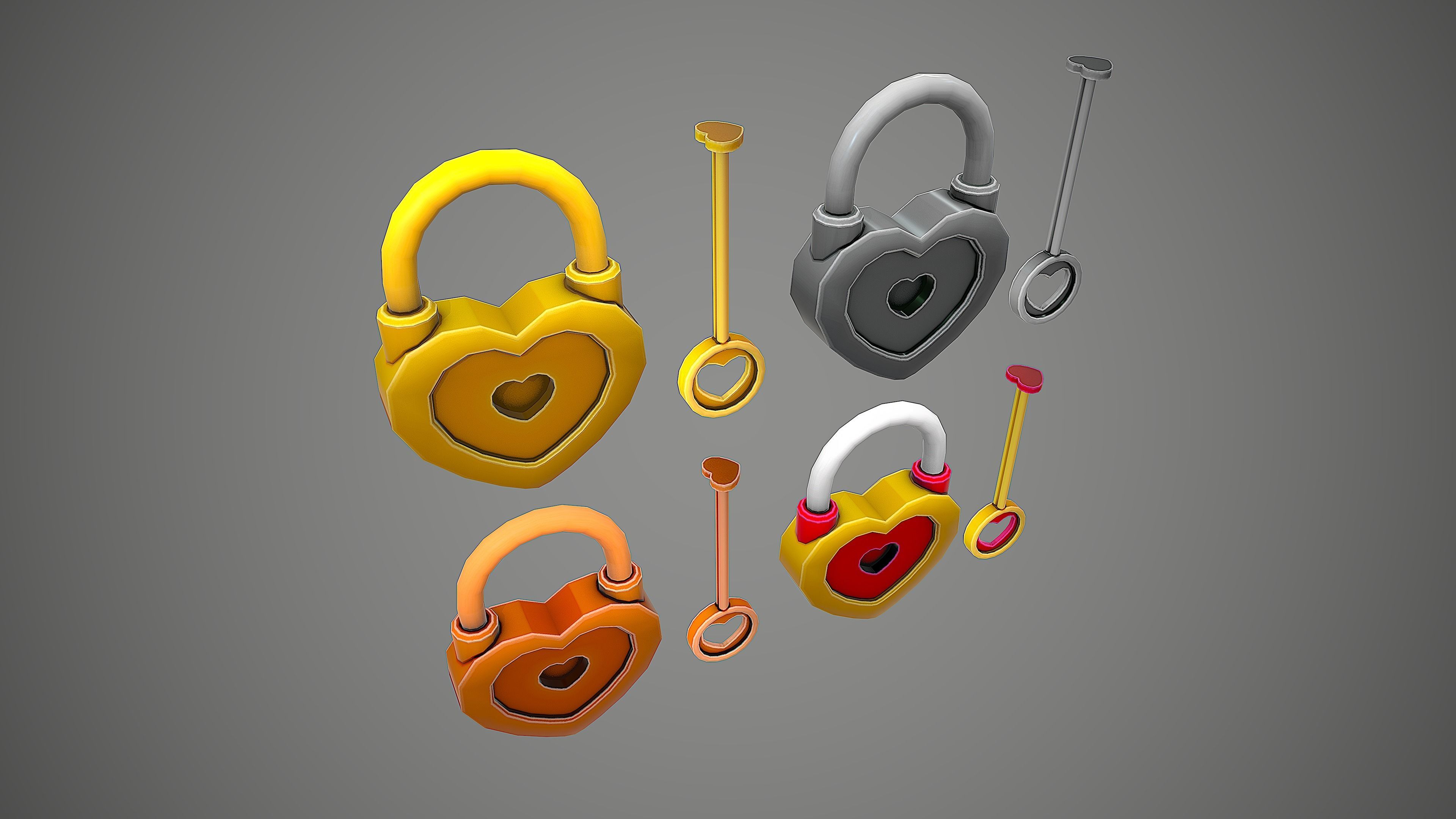 PADLOCK 1 CARTOON STYLIZED Low-poly 3D model_7
