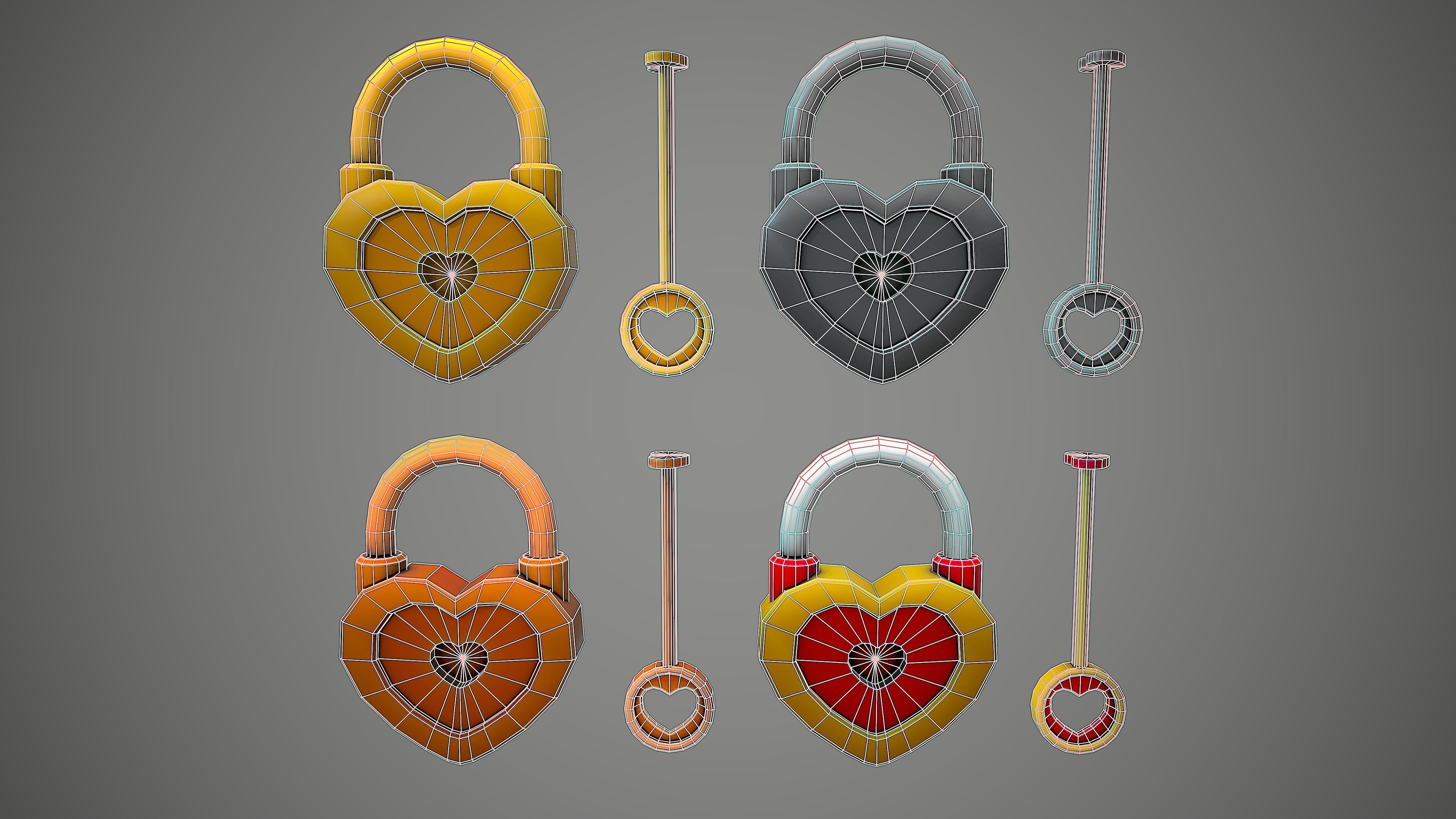 PADLOCK 1 CARTOON STYLIZED Low-poly 3D model_3