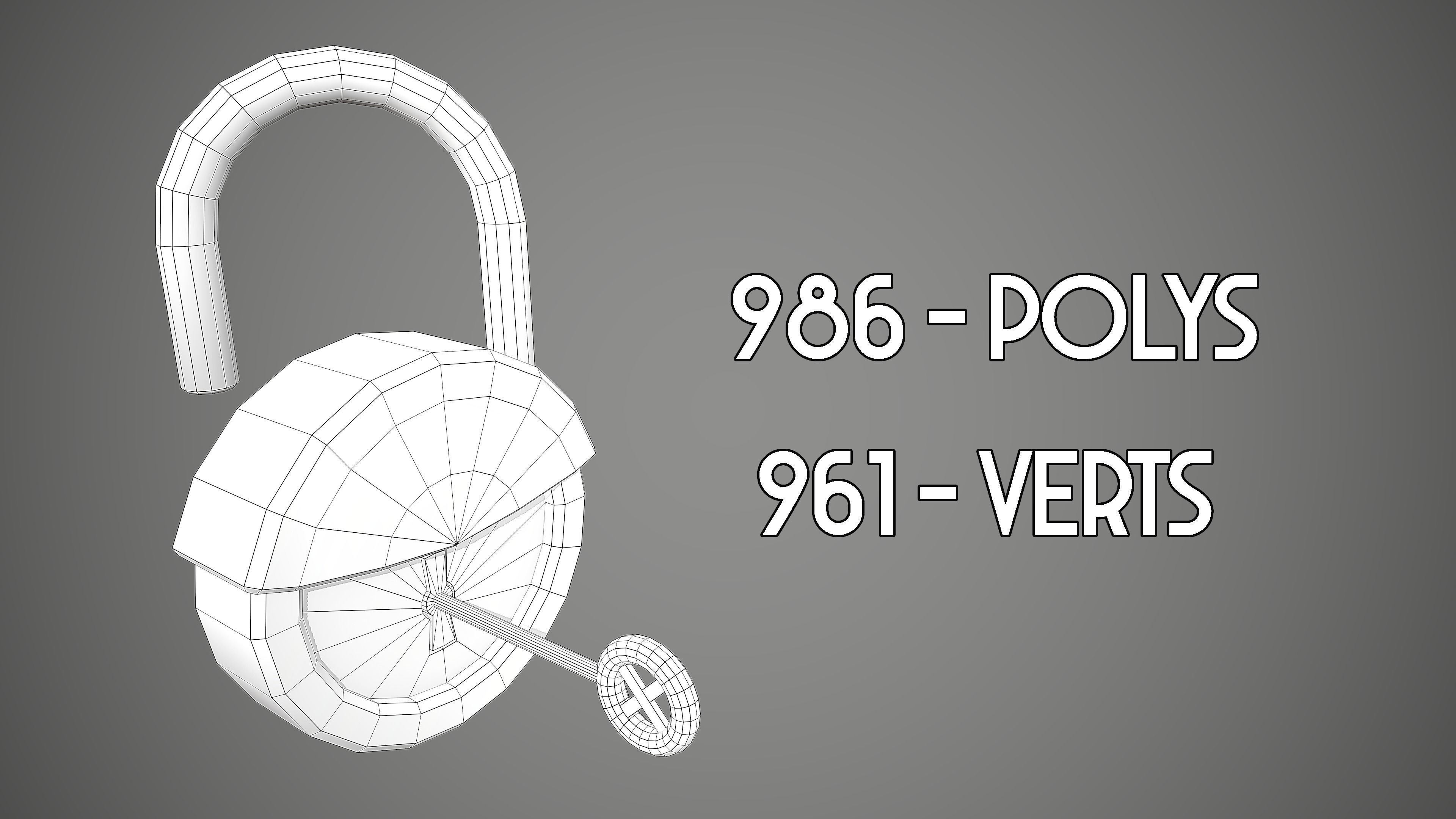PADLOCK 2 CARTOON STYLIZED Low-poly 3D model_10