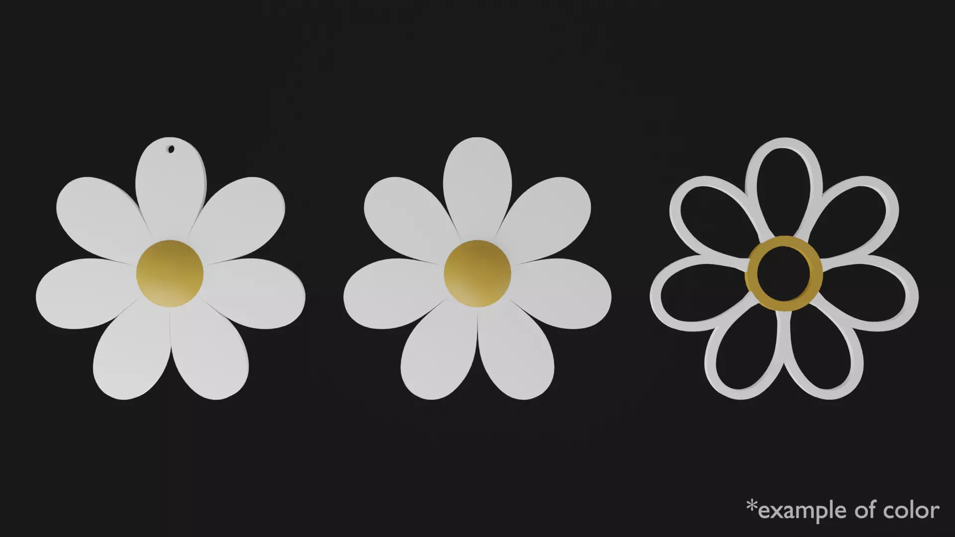 Flowers earring 3D print model_0