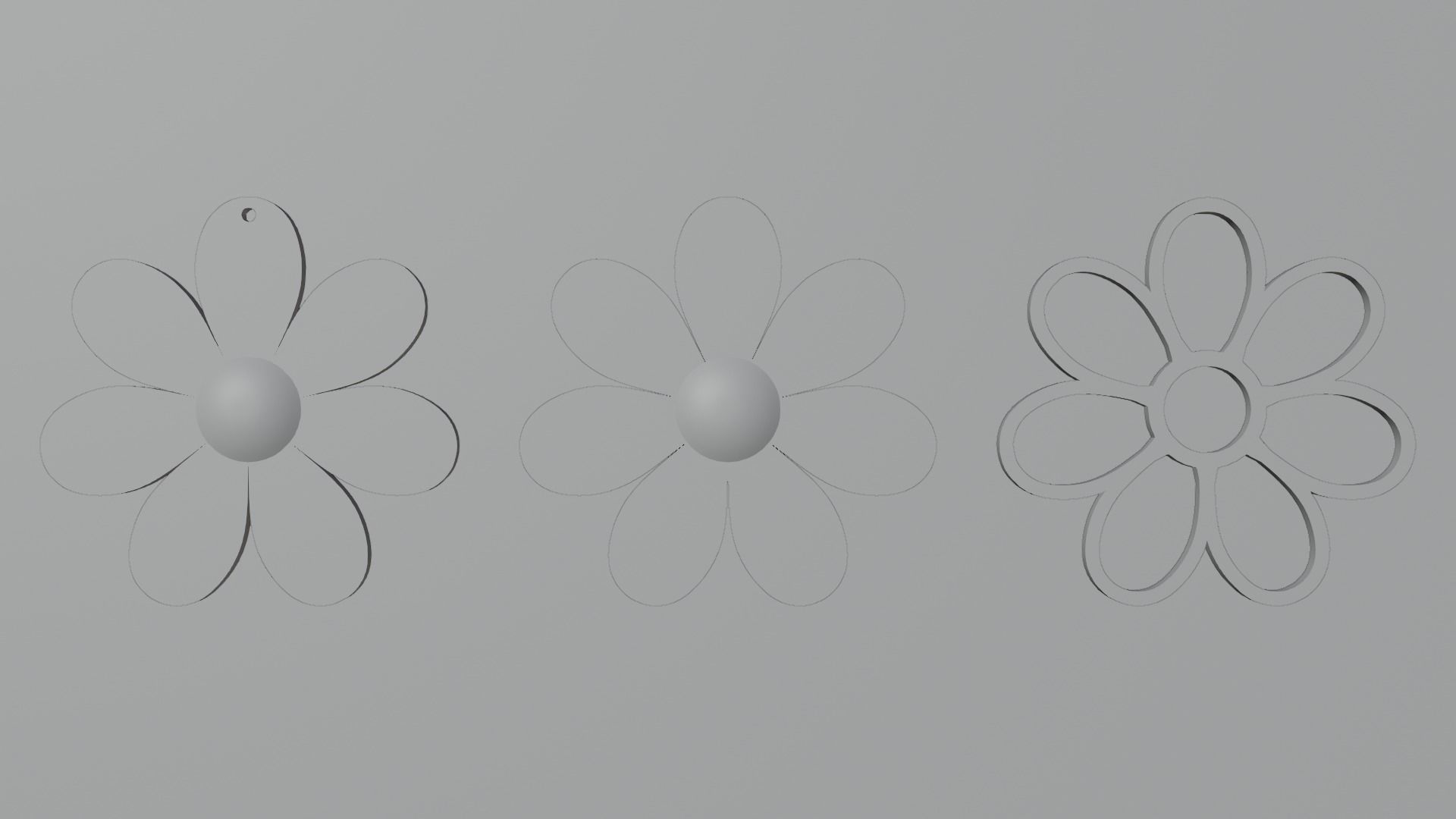 Flowers earring 3D print model_2