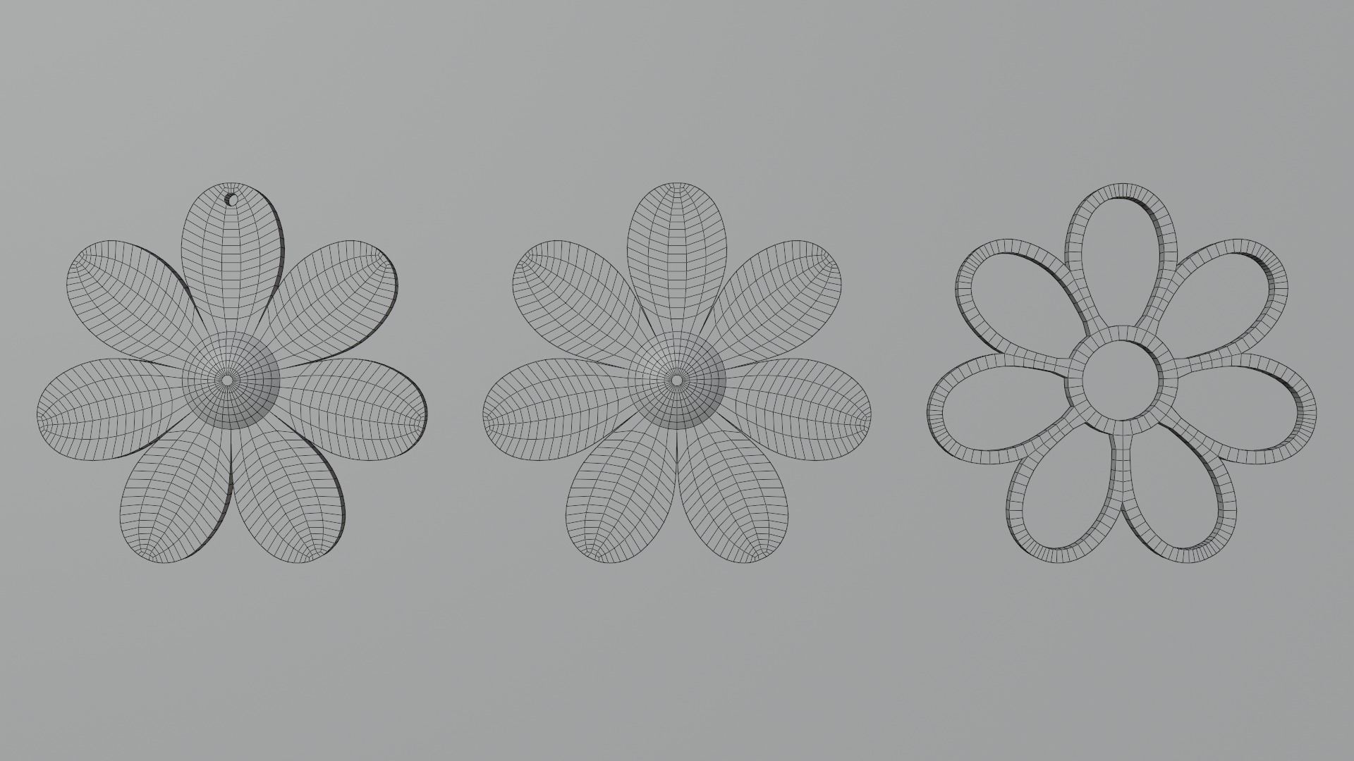 Flowers earring 3D print model_3