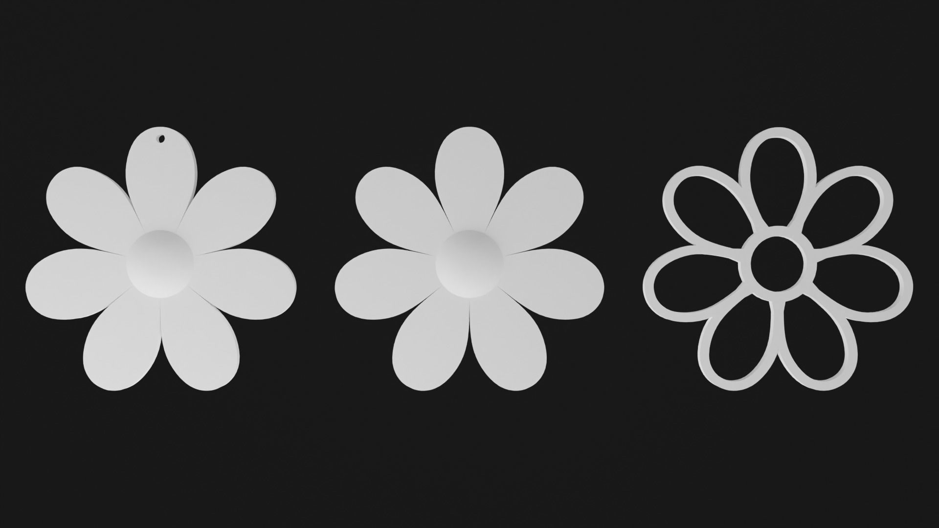 Flowers earring 3D print model_1