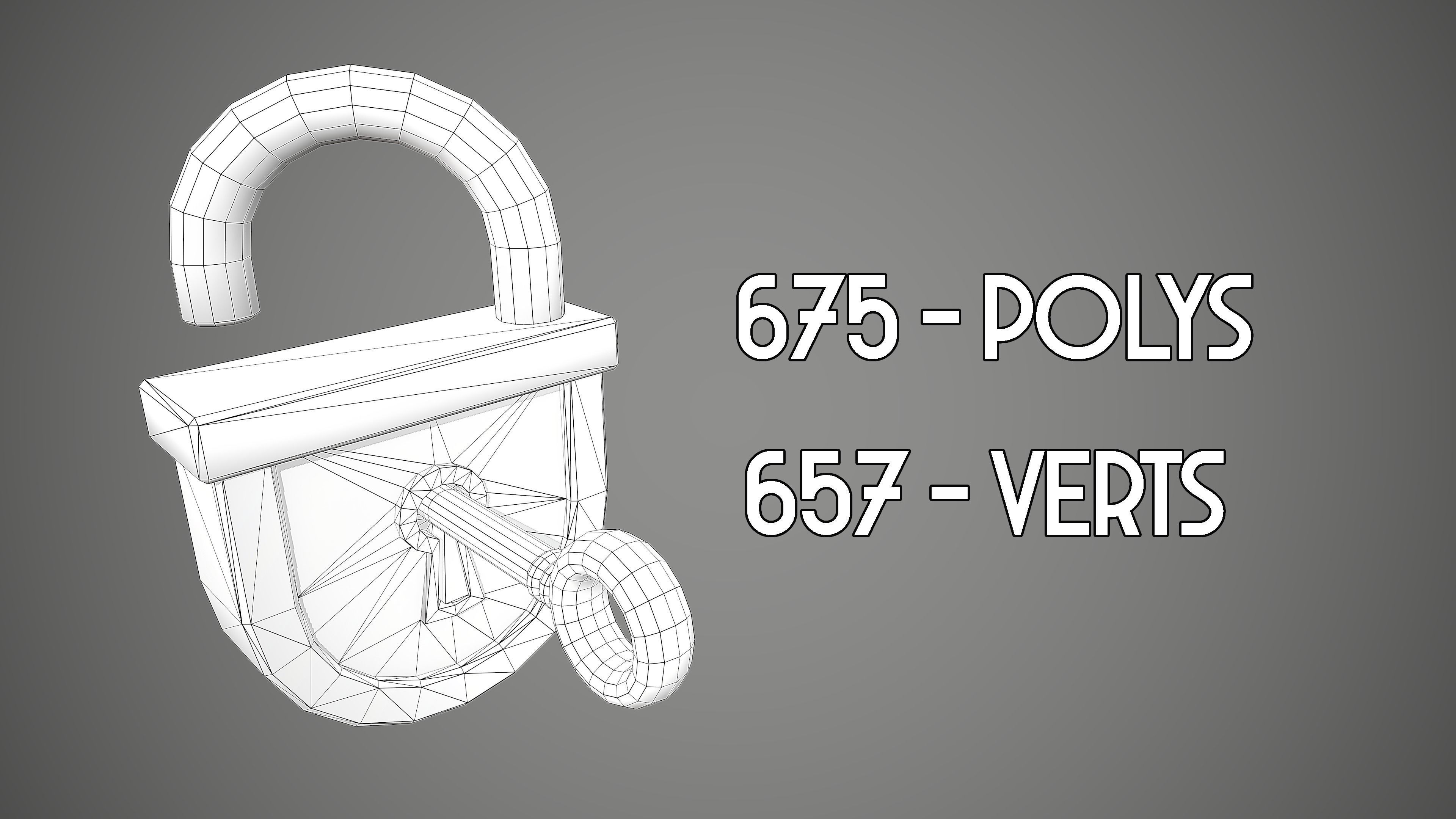 PADLOCK 4 CARTOON STYLIZED Low-poly 3D model_10