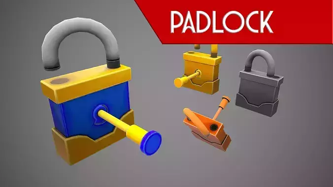 PADLOCK 5 CARTOON STYLIZED