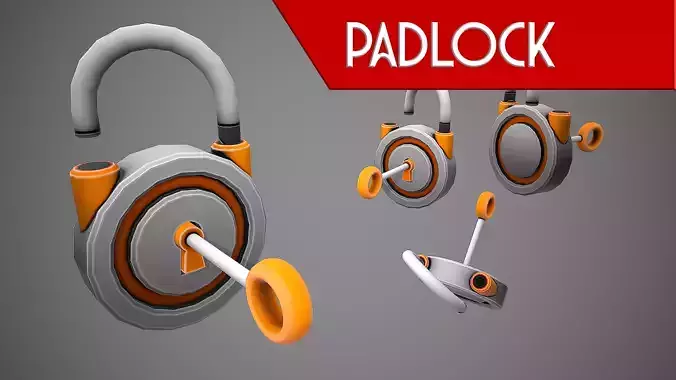PADLOCK 6 CARTOON STYLIZED Low-poly 3D model