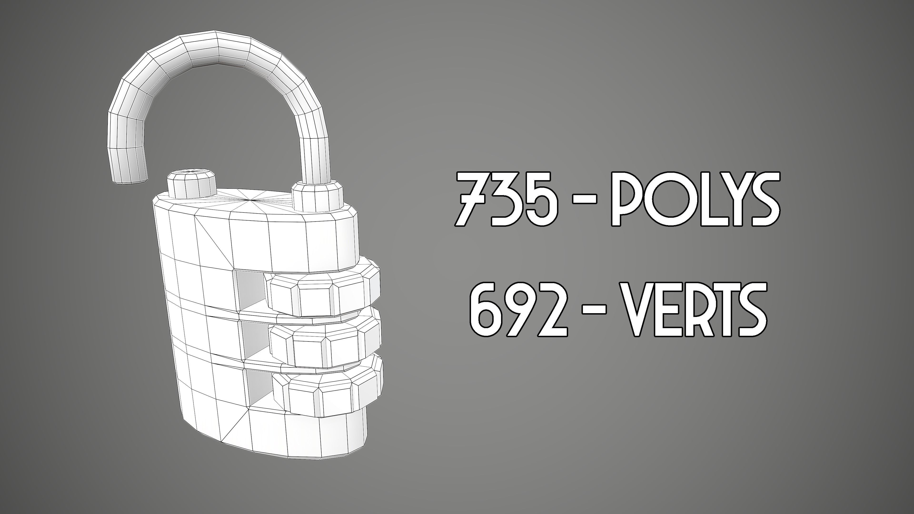 PADLOCK 7 CARTOON STYLIZED Low-poly 3D model_10