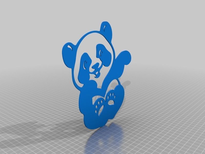 Panda wall decoration 3D print model_1